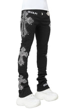 Load image into Gallery viewer, GUAPI OBSIDIAN DISTRESSRD CROSS DENIM