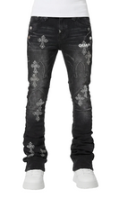 Load image into Gallery viewer, GUAPI OBSIDIAN FADED CROSS DENIM
