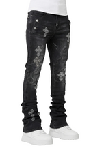 Load image into Gallery viewer, GUAPI OBSIDIAN FADED CROSS DENIM