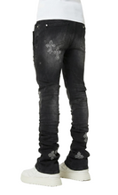 Load image into Gallery viewer, GUAPI OBSIDIAN FADED CROSS DENIM