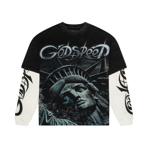 GODSPEED SUNKEN LIBERTY 2 LAYERED LONG SLEEVE T.SHIRT