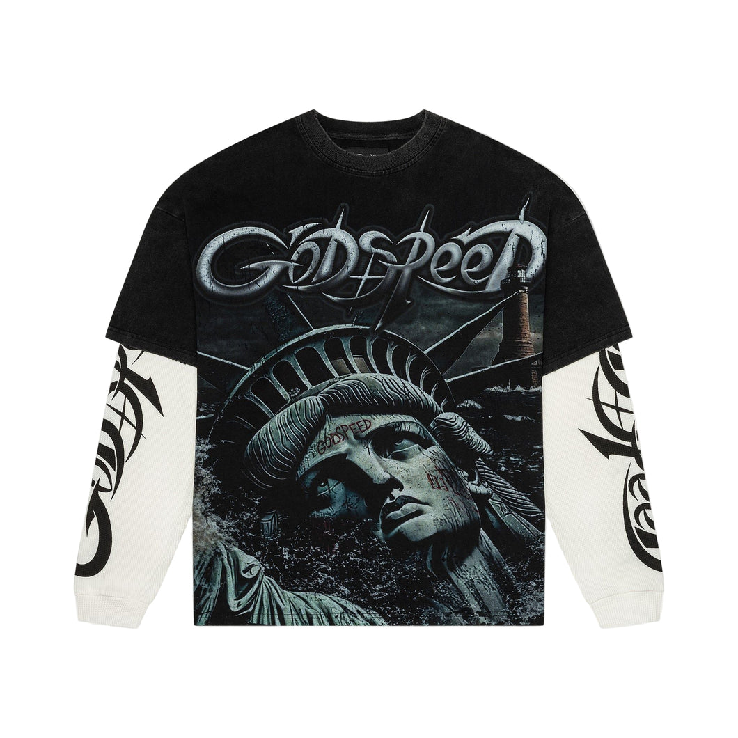 GODSPEED SUNKEN LIBERTY 2 LAYERED LONG SLEEVE T.SHIRT