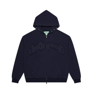 GODSPEED SYMMETRIC STUDDED ZIP HOODIE – BLUE CITY NYC