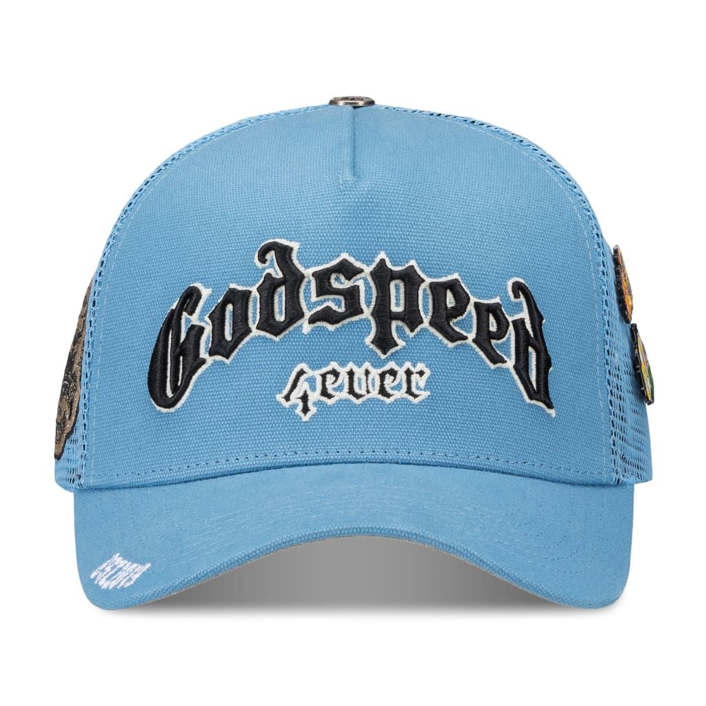 GODSPEED FOREVER TRUCKER HAT – BLUE CITY NYC