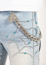 Load image into Gallery viewer, GUAPI AQUA BLUE SPIDER DENIM