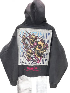 GUNZINII SKULL FIRE ZIP HOODIE