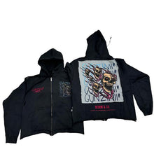 Load image into Gallery viewer, GUNZINII SKULL FIRE ZIP HOODIE