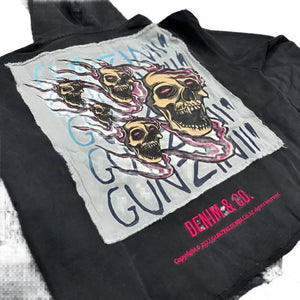 GUNZINII SKULL FIRE ZIP HOODIE