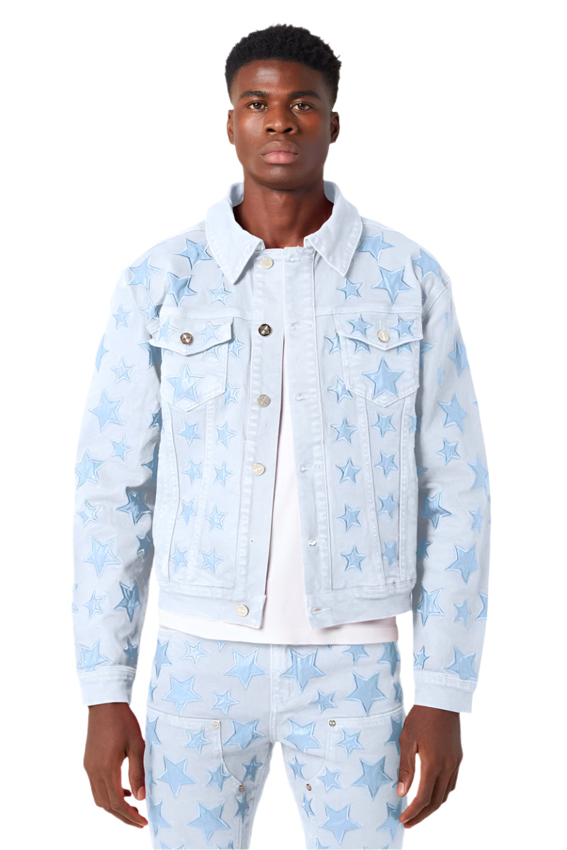 GUAPI STARS DENIM JACKET – BLUE CITY NYC