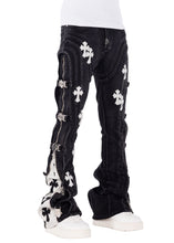 Load image into Gallery viewer, GUAPI OBSIDIAN  BLACK CROSS BUCKLE DENIM