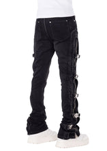 Load image into Gallery viewer, GUAPI OBSIDIAN  BLACK CROSS BUCKLE DENIM