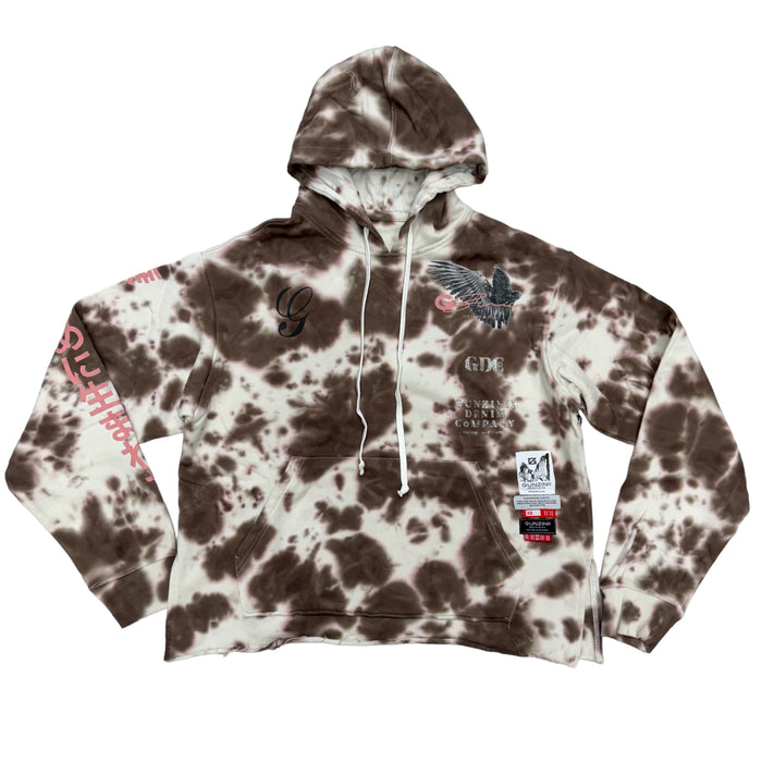 GUNZINIICROP CROP LOST ANGELS TIE DYE PULL OVER HOODIE – BLUE CITY NYC