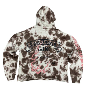 GUNZINNICROP CROP LOST ANGELS TIE DYE PULL OVER  HOODIE