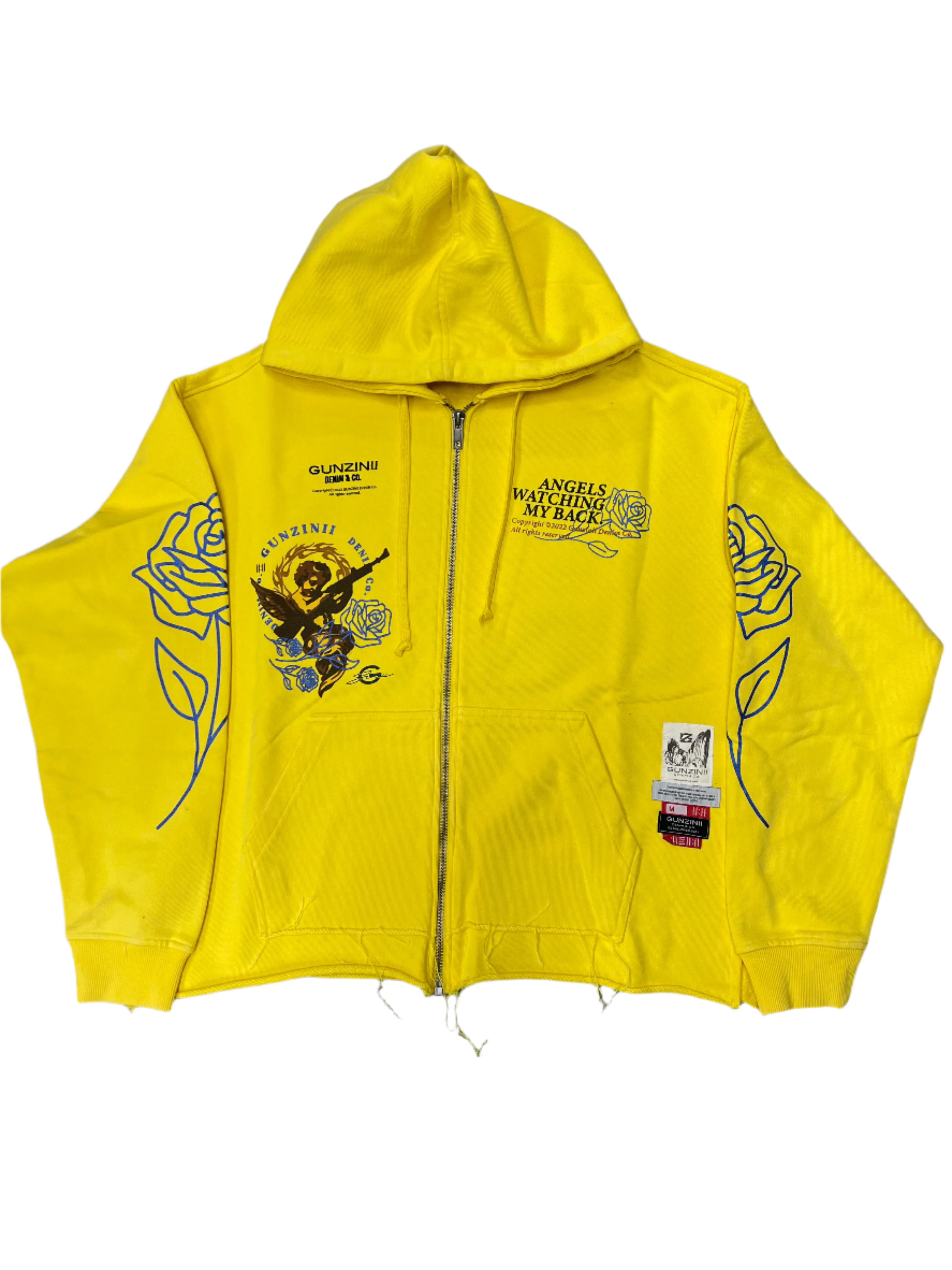 GUNZINII ANGELS WATCHING MY BACK ZIP HOODIE – BLUE CITY NYC GUNZINII ANGELS WATCHING MY BACK ZIP HOODIE – BLUE CITY NYC