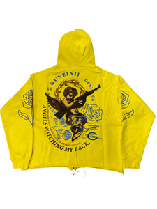 GUNZINII  ANGELS WATCHING MY BACK ZIP HOODIE