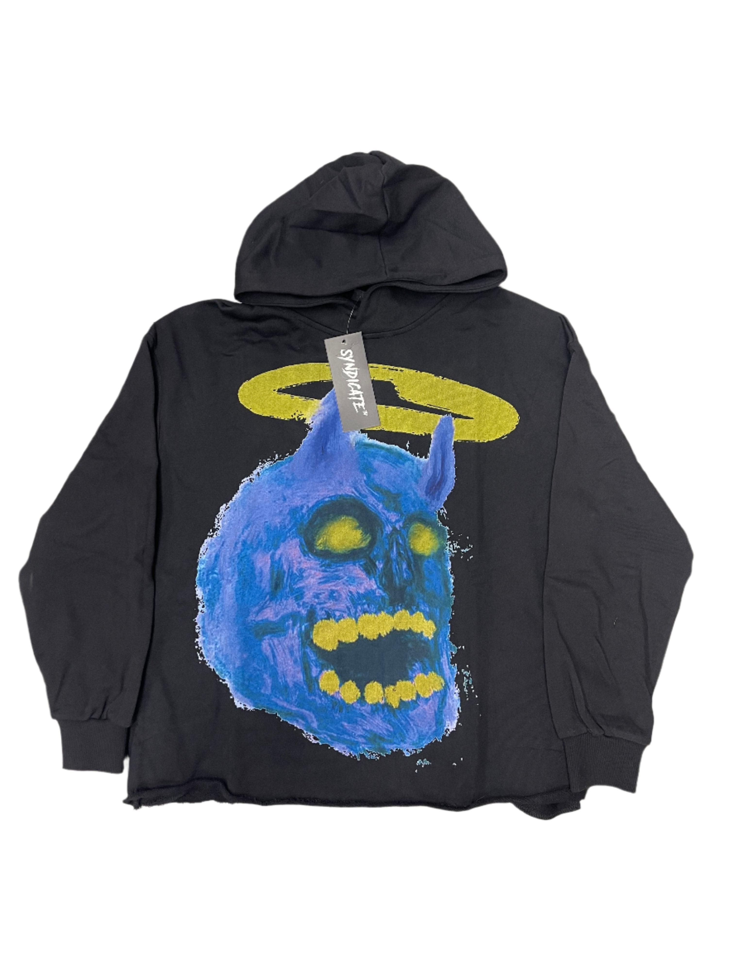 SYNDICATE SAINTS N SINNERS CROPPED PULLOVER HOODIE – BLUE CITY NYC