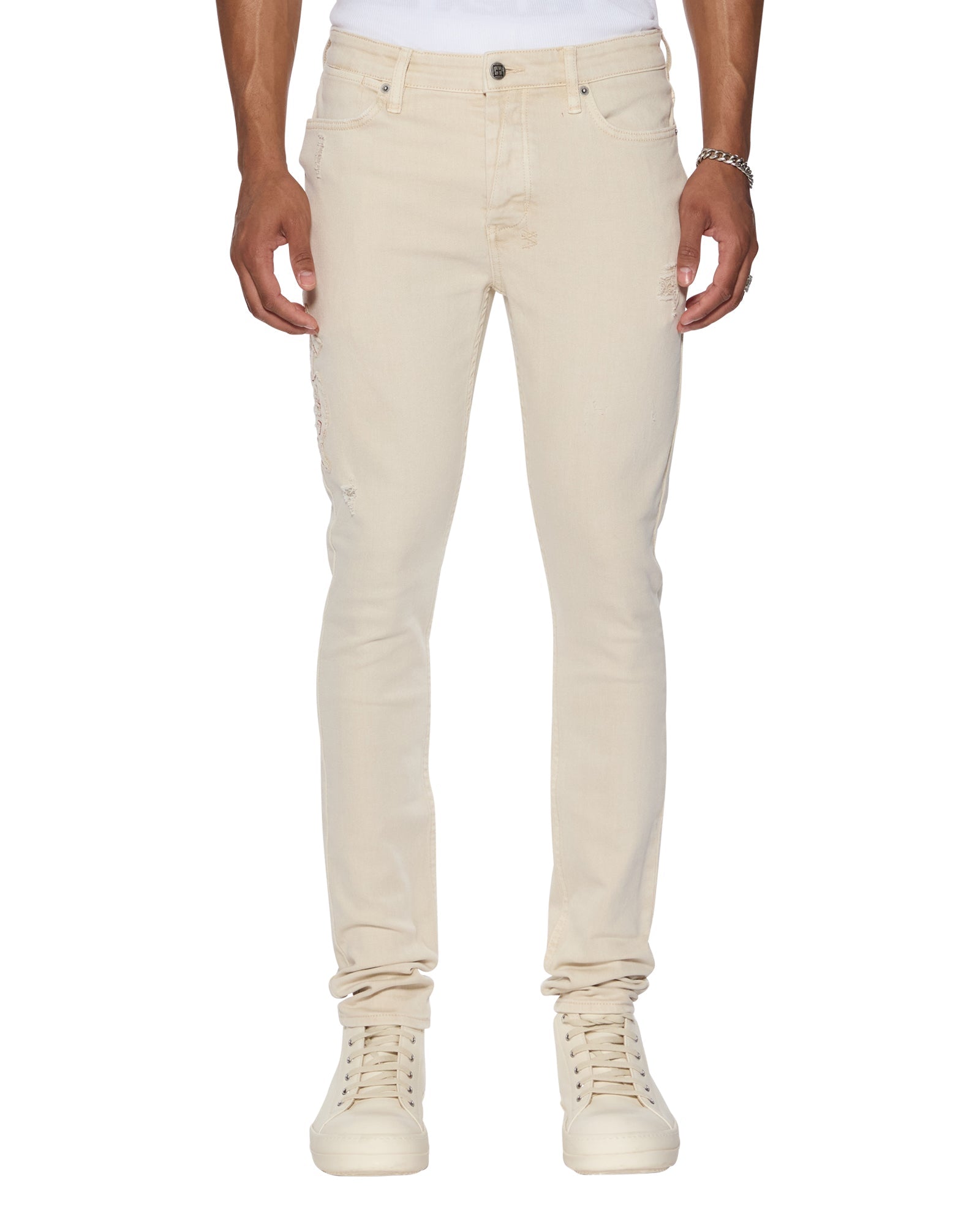KSUBI VAN WINKLE ECRU PLAYOFF JEANS – BLUE CITY NYC Ksubi Jeans Mens Van Winkle Skinny Leg Mid Rise White $240 Size 30/32 main image 0