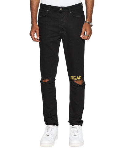 KSUBI VAN WINKLE LAID BLACK DEAD JEANS