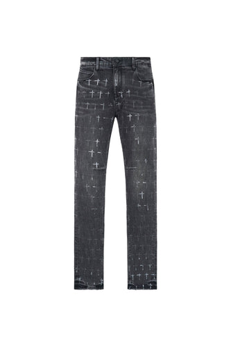 RTA BRYANT NOIR COATED GREY JEANS