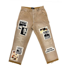 Load image into Gallery viewer, MIXED EMOTION NEWSPAPER CARPENTER JEANS