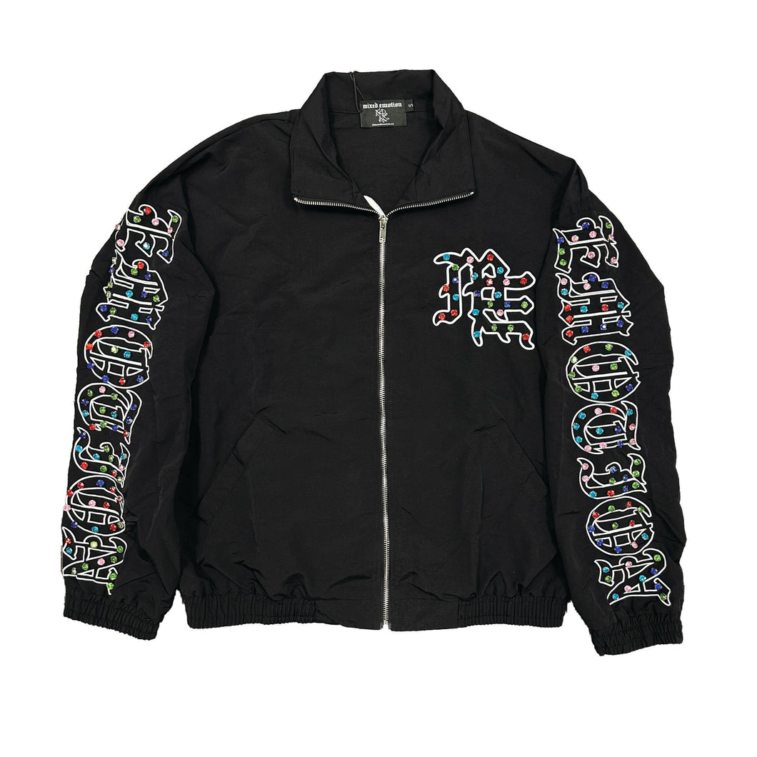 TOHOSHINKI/NYLON JACKET（CREW）/BLACK/M MIXED EMOTION RHINESTONE NAYLON TRACK JACKET – BLUE CITY NYC