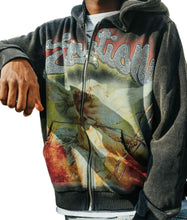 Load image into Gallery viewer, MIXED EMOTION RHINESTONE ZIP HOODIE