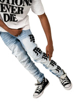 Load image into Gallery viewer, MIXED EMOTION MONOGRAM JEANS