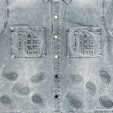 Load image into Gallery viewer, MIXED EMOTION PALSLEY DENIM BUTTON DOWN