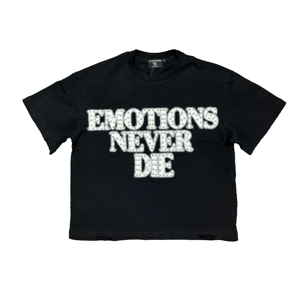 MIXED EMOTION RHINESTONE END TEE