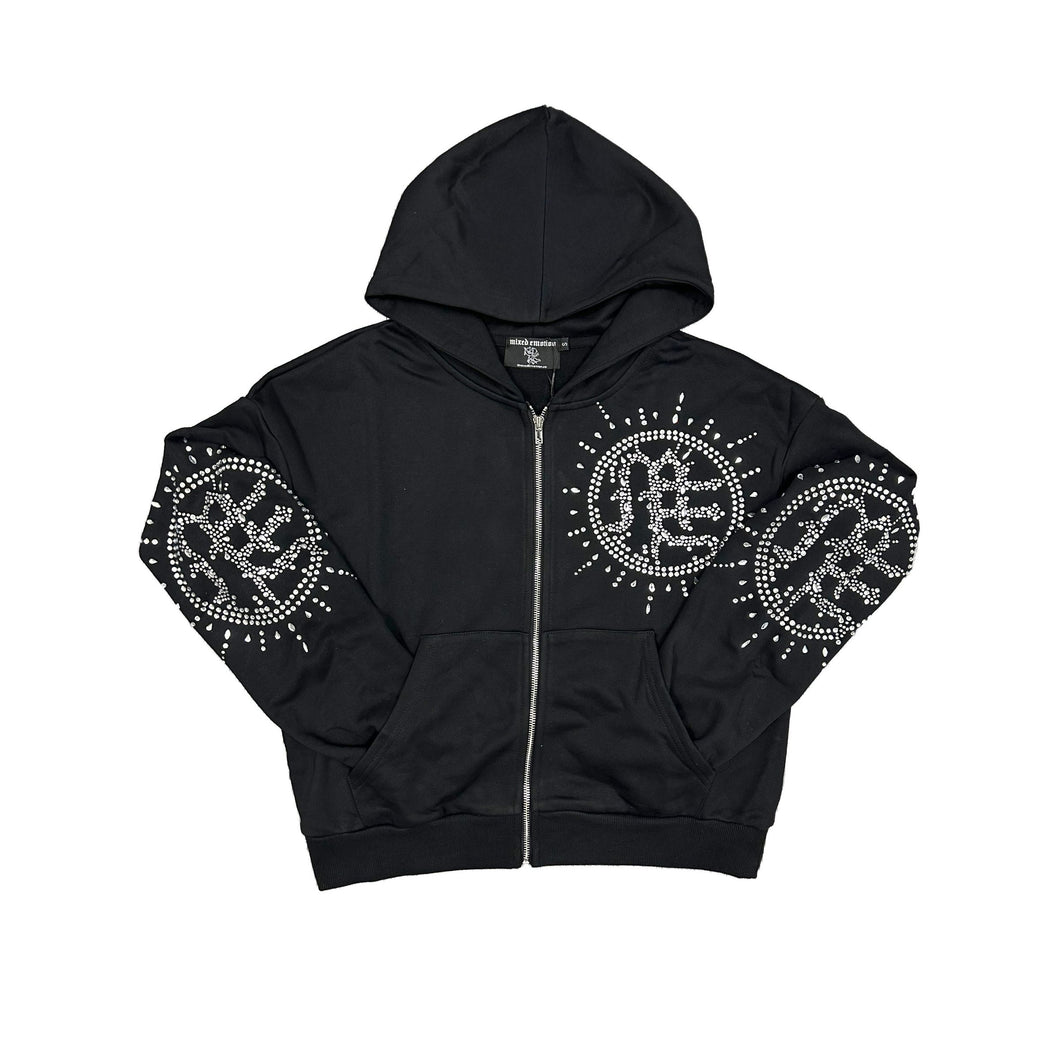 MIXED EMOTION ECLIPSE RHINESTONE HOODIE