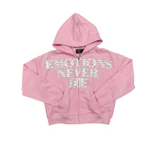 Load image into Gallery viewer, MIXED EMOTION  END RHINESTONE ZIP HOODIE