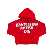 MIXED EMOTION END RHINESTONE ZIP HOODIE