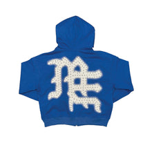 Load image into Gallery viewer, MIXED EMOTION  END RHINESTONE ZIP HOODIE