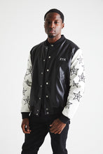 Load image into Gallery viewer, RTA MARTY JACKET BLACK AND WHITE STARS