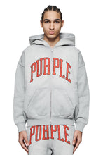 Load image into Gallery viewer, PURPLE BRAND HWT FLEECE COLLEGIATE ZIP UP HOODIE