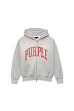 Load image into Gallery viewer, PURPLE BRAND HWT FLEECE COLLEGIATE ZIP UP HOODIE