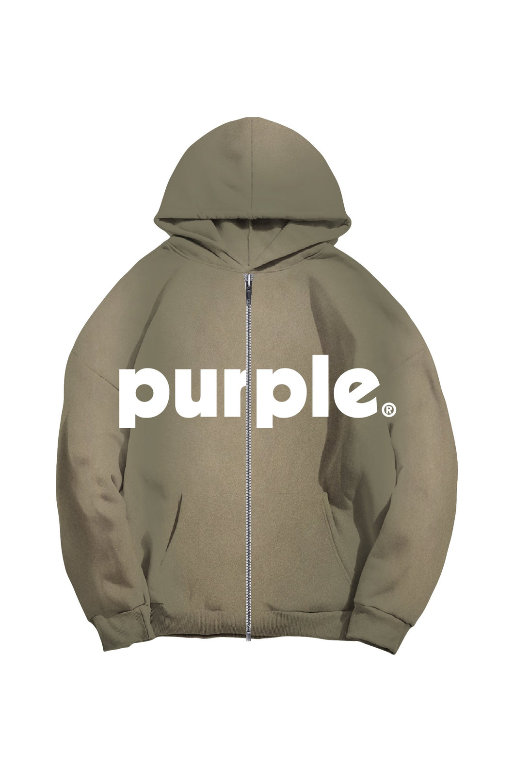 PURPLE BRAND HWT FLEECE LOWERCASE ZIP UP HOODIE