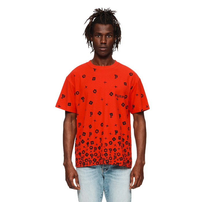 PURPLE BRAND SCATTERED MONOGRAM TEE – BLUE CITY NYC