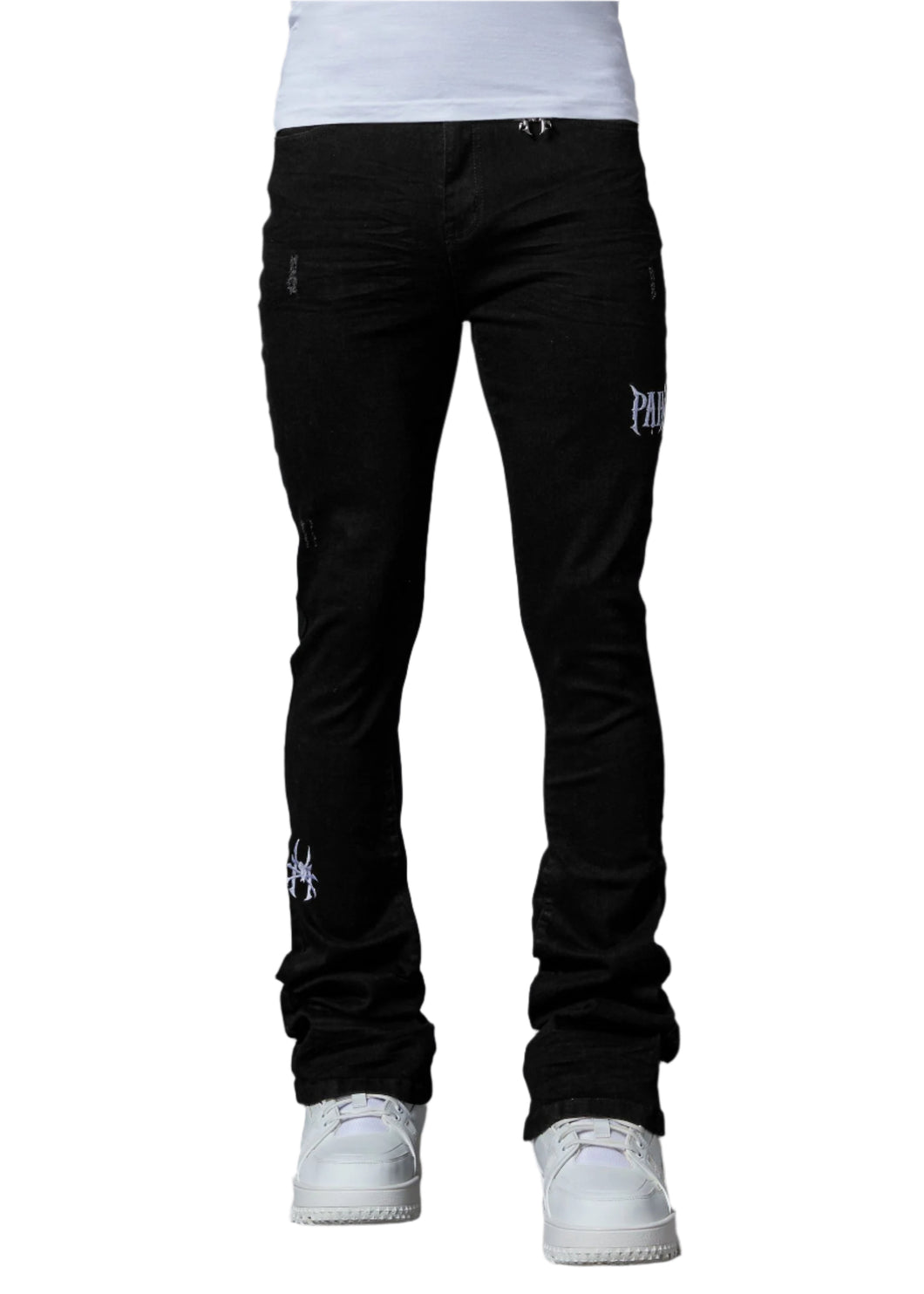 PAIN LAB JET BLACK STACKED DENIM JEANS