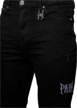 Load image into Gallery viewer, PAIN LAB JET BLACK STACKED DENIM JEANS