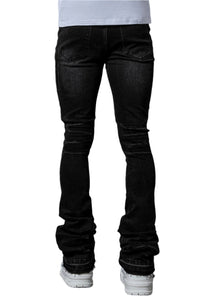 PAIN LAB WASHED BLACK STACKED DENIM JEANS – BLUE CITY NYC