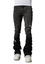 Load image into Gallery viewer, PAIN LAB GREY FADE  STACKED DENIM JEANS