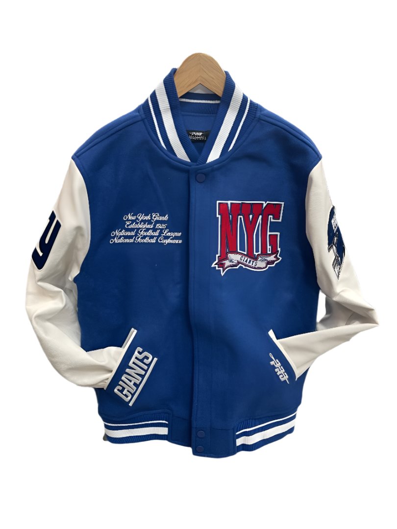 PRO STANDARD NEW YORK GIANTS WOOL VARSITY JACKET – BLUE CITY NYC