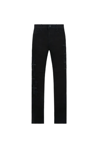 RTA BRYANT BLACK CROSS PATCHES JEANS