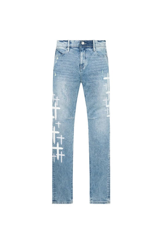 RTA BRYANT BLUE CROSS PATCHES JEANS