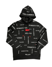 Load image into Gallery viewer, ROBERTO VINO ALL OVER LOGO PULL OVER HOODIE