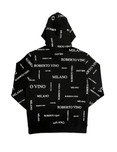 ROBERTO VINO ALL OVER LOGO PULL OVER HOODIE