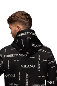 ROBERTO VINO ALL OVER LOGO PULL OVER HOODIE