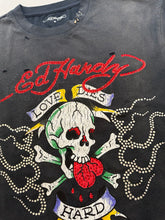 Load image into Gallery viewer, ED HARDY SKULL FLAME CROPED MENS T.SHIRT