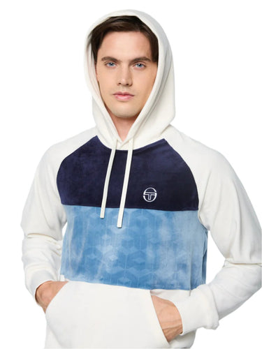 SERGIO TACCHINI FOGGIA VELOUR DEBOSSED PULL OVER HOODIE